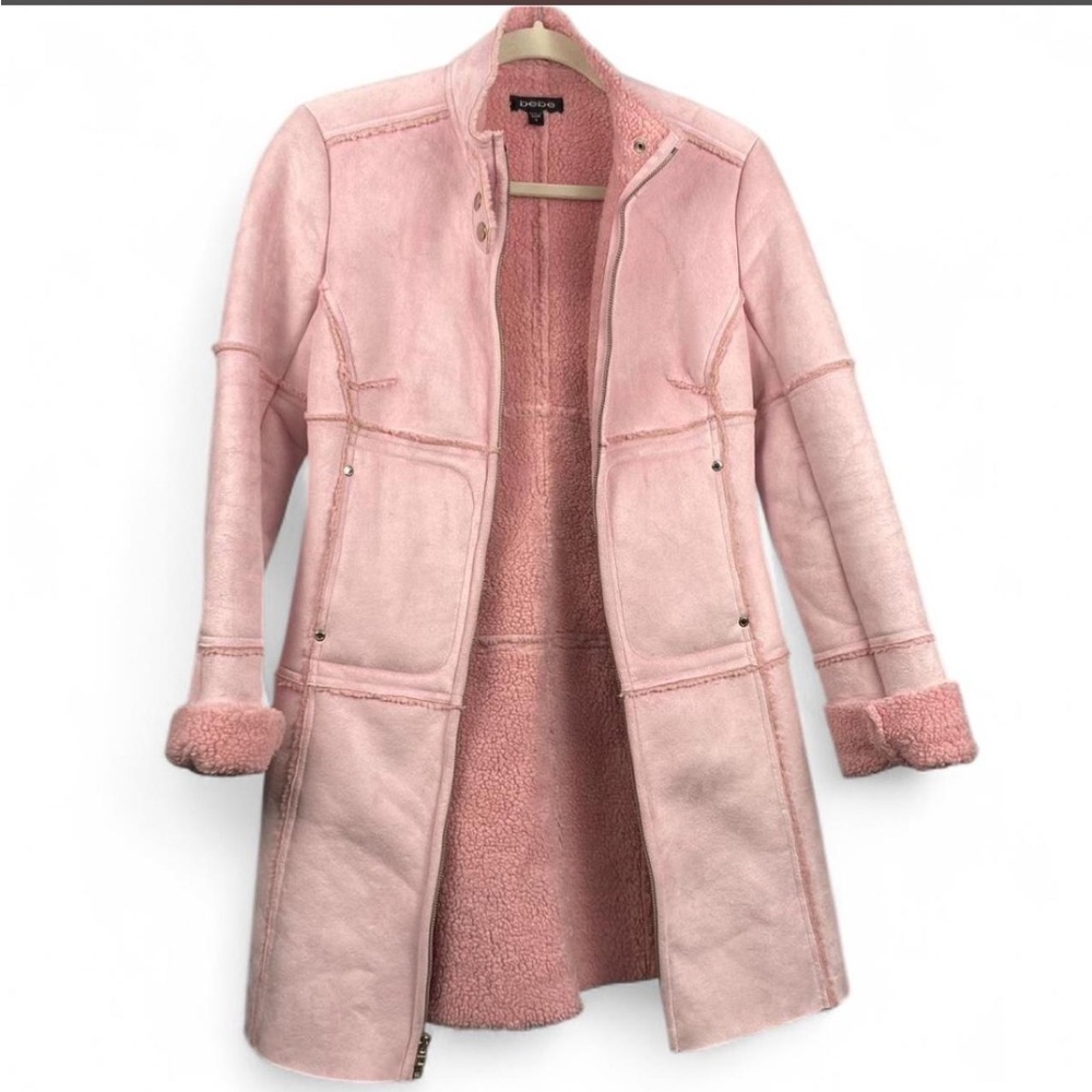 vintage Bebe pink suede jacket, size m